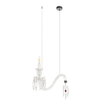 Подвесной светильник стеклянный в виде канделябра Curved Glass Chandelier варинант исполнения - 1 | Loft Concept в Костроме