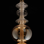 Подвесной светильник с вертикальной композицией из прозрачных и янтарных стеклянных шаров и ромбов Gabriel Scott Luna варинант исполнения - 7 | Loft Concept в Костроме