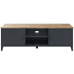 ТВ-тумба из металла и столешницей из массива дуба Metal Wood TV-Stand варинант исполнения - 1 | Loft Concept в Костроме