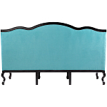 Трехместный диван из натурального бука бирюзовый с изображением птиц и цветов Turquoise Chinoiserie Garden Sofa варинант исполнения - 3 | Loft Concept в Костроме