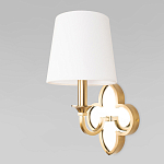 Бра с белым текстильным абажуром и декоративным основанием в виде четырехлистника с зеркальной вставкой Vitorino варинант исполнения - 14 | Loft Concept в Костроме