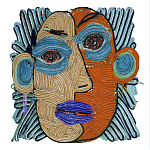 Арт-Объект плетеный из нитей Абстрактный портрет Joana Schneider  варинант исполнения - 2 | Loft Concept в Костроме