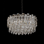 Круглая люстра с хрустальными подвесками на серебряном каркасе Gorgeous Crystal Light варинант исполнения - 6 | Loft Concept в Костроме