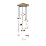 Люстра каскадная с 9-ю подвесами бронза и никель Peggy Futura lamp варинант исполнения - 2 | Loft Concept в Костроме