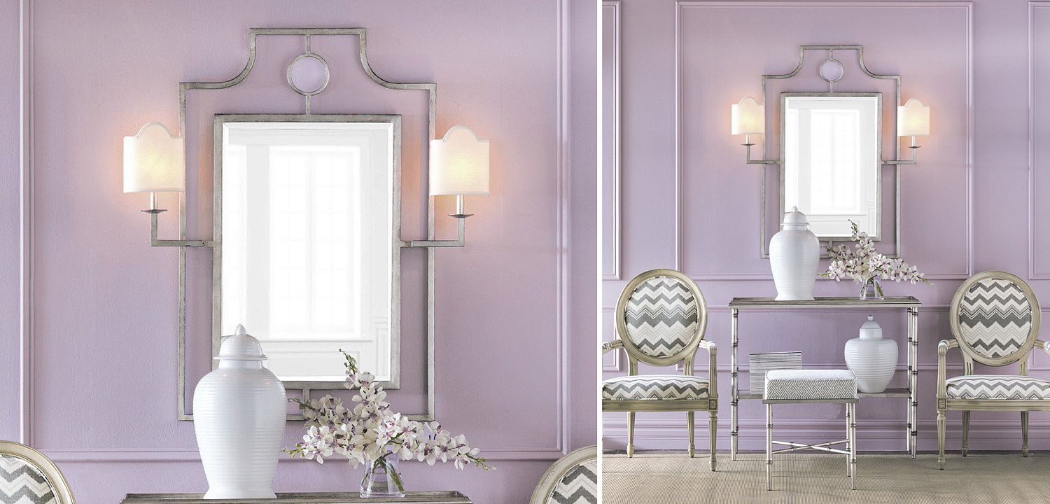 Зеркало с бра Mirror with Sconces Dairile Silver Зеркало с бра Mirror with Sconces Dairile Silver - Loft-Concept в Костроме