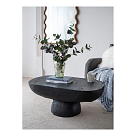 Столик кофейный черного цвета с овальной столешницей и круглым основанием Black Dalmen Table варинант исполнения - 2 | Loft Concept в Костроме