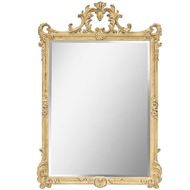 Зеркало настенное в раме бежевого цвета с эффектом старины Classic Ornament Mirror Бежевый Зеркало Зеркало настенное в раме бежевого цвета с эффектом старины Classic Ornament Mirror Бежевый Зеркало в Костроме | Loft Concept