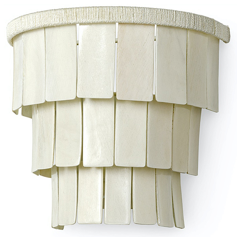 Бра Wooden Cream Tiles Leland Wall Lamp Кремовый Бра Wooden Cream Tiles Leland Wall Lamp Кремовый в Костроме | Loft Concept