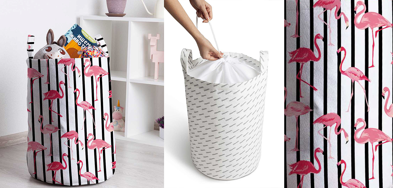 Корзина Flamingo Stripes Basket Корзина Flamingo Stripes Basket - Loft-Concept в Костроме