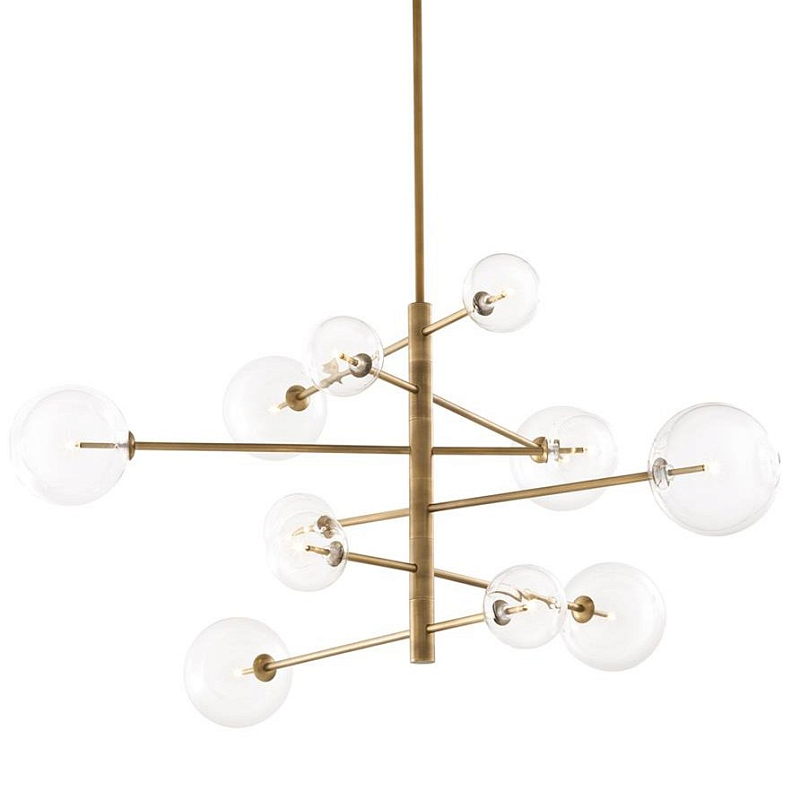Люстра Chandelier Argento L Латунь Античная полированная Прозрачное Стекло Люстра Chandelier Argento L Латунь Античная полированная Прозрачное Стекло в Костроме | Loft Concept