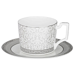 Чайный набор серо-белого цвета из фарфора на 6 персон 12 предметов 250 мл Royal Porcelain Collection варинант исполнения - 1 | Loft Concept в Костроме