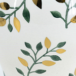 Ваза белая с крышкой с рисунком зеленых и золотых листьев 48 см Chinoiserie Ceramics варинант исполнения - 2 | Loft Concept в Костроме