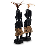 Комплект из 2-х деревянных статуэток Asmat Statuettes Black варинант исполнения - 2 | Loft Concept в Костроме