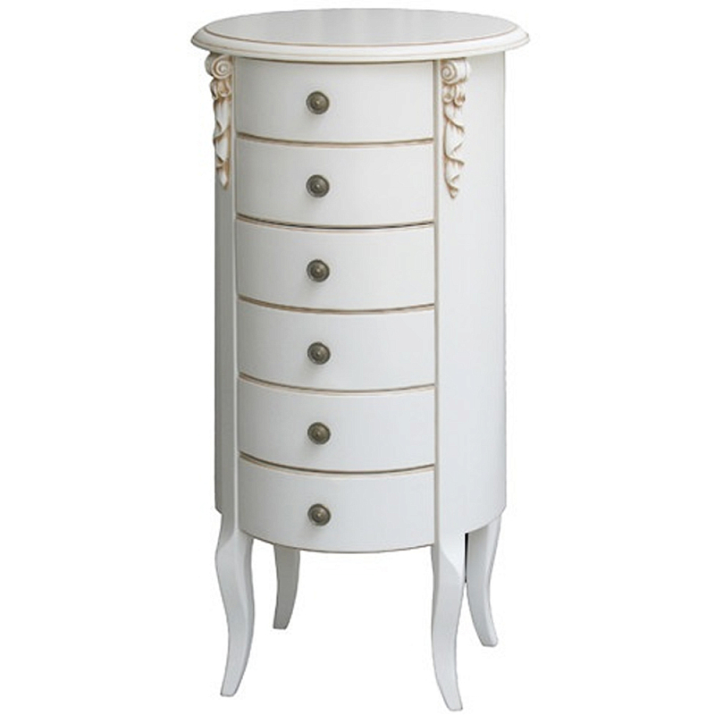 Круглый небольшой комод в стиле прованс с 6-ю ящиками Montmartre Provence Chest of Drawers ivory ( слоновая кость ) Круглый небольшой комод в стиле прованс с 6-ю ящиками Montmartre Provence Chest of Drawers ivory ( слоновая кость ) в Костроме | Loft Concept