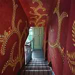 Обои с вышивкой ручной работы Fyodor Original colourway on Merlot linen варинант исполнения - 1 | Loft Concept в Костроме