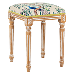 Банкетка одноместная из массива бука с цветочным принтом Beige Chinoiserie Garden Banquette варинант исполнения - 1 | Loft Concept в Костроме