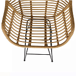 Стул барный с ротанговым плетением Half Bar Chair with Wicker с подлокотниками варинант исполнения - 7 | Loft Concept в Костроме
