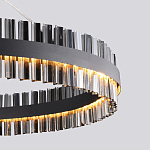 Люстра кольцевая чёрного цвета с вертикальными стеклянными элементами Ring Horizontal варинант исполнения - 1 | Loft Concept в Костроме