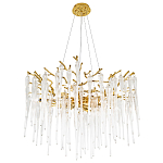 Люстра с хрустальными подвесками Frozen Drops Chandelier Gold 10 варинант исполнения - 2 | Loft Concept в Костроме