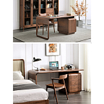 Стол рабочий округлой формы с 3-мя ящиками  Working Moonnut Table варинант исполнения - 2 | Loft Concept в Костроме