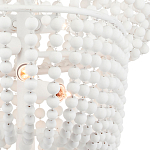 Люстра белая в форме спирали с декором из круглых деревянных бусин White Wooden Beads варинант исполнения - 1 | Loft Concept в Костроме