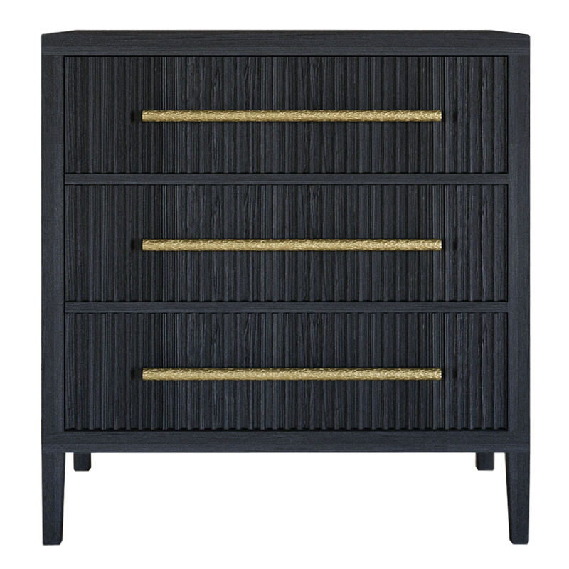 Комод Primo с 3 выдвижными ящиками Черный дуб Черный в Костроме | Loft Concept 