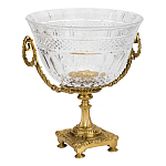Чаша из рельефного стекла прозрачного цвета на бронзовой подставке Eden Garden варинант исполнения - 1 | Loft Concept в Костроме