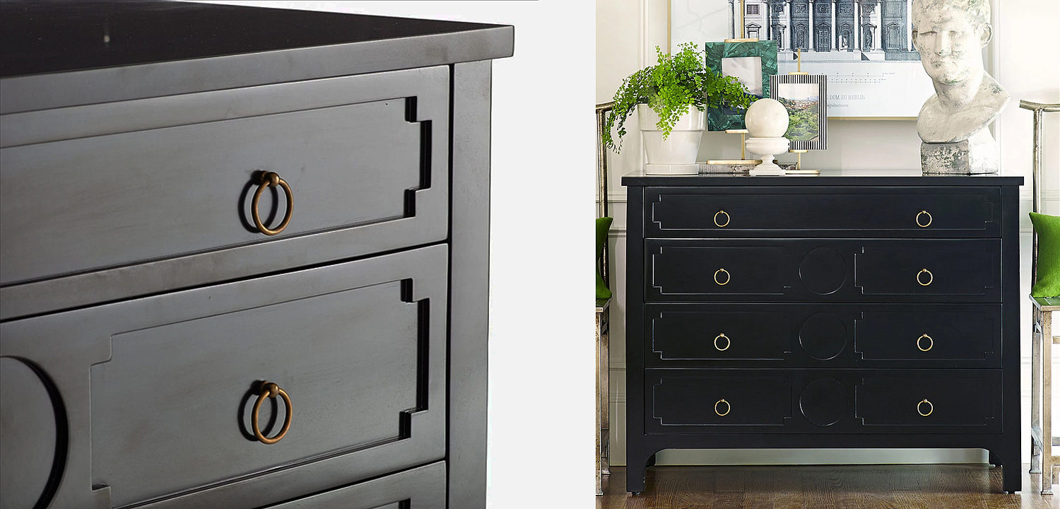 Комод с 4-мя ящиками Lawrence chest of drawers Black Черный Комод с 4-мя ящиками Lawrence chest of drawers Black Черный - Loft-Concept в Костроме