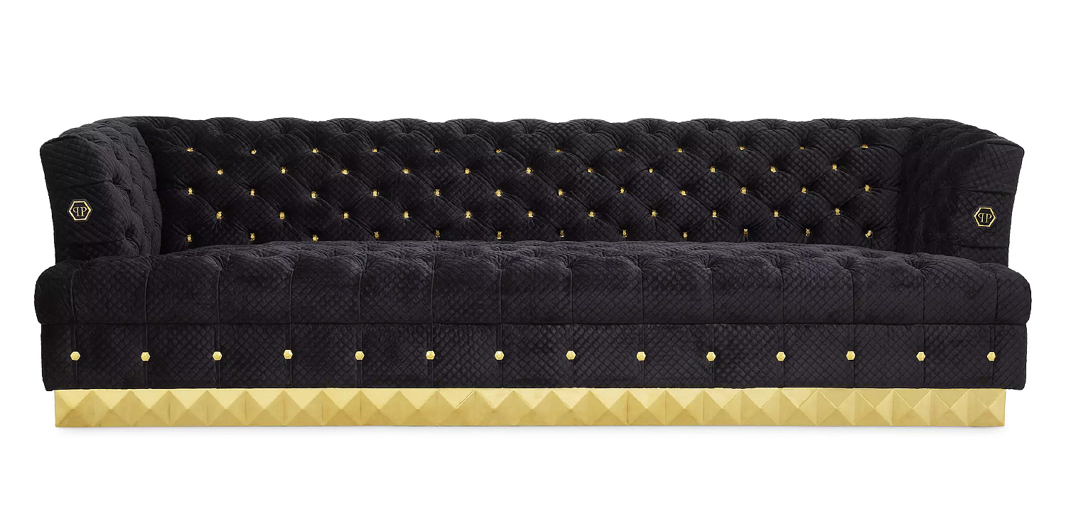 Диван Philipp Plein Sofa Rockstud S Чёрный Диван Philipp Plein Sofa Rockstud S Чёрный - Loft-Concept в Костроме
