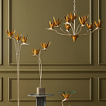 Люстра с плафонами в виде цветов Golden Bird of Paradise варинант исполнения - 5 | Loft Concept в Костроме