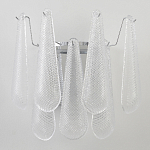 Бра с подвесками из рифленного стекла в форме капель на основании цвета хром Textured Glass варинант исполнения - 6 | Loft Concept в Костроме
