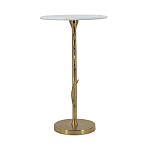 Столик с золотистым основанием в виде цветка и круглой мраморной столешницей Golden Snowdrop варинант исполнения - 3 | Loft Concept в Костроме