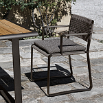 Дизайнерский стул с каркасом из металла с плетеными сиденьем и спинкой GREEN POINT Chair варинант исполнения - 6 | Loft Concept в Костроме