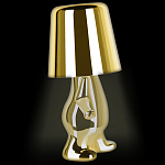 Настольная лампа фигурная золотого цвета с гладким абажуром Высота 19 см Sophia варинант исполнения - 5 | Loft Concept в Костроме