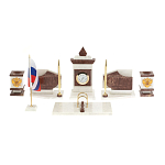 Настольный письменный набор из мрамора и лемезита с гербом и флагом России Marble Accessory варинант исполнения - 1 | Loft Concept в Костроме
