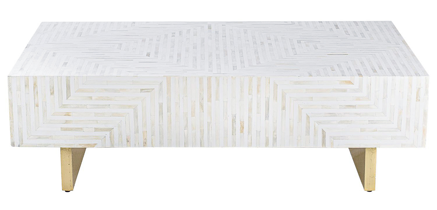 Журнальный стол Cream Indian Bone Inlay coffee table Журнальный стол Cream Indian Bone Inlay coffee table - Loft-Concept в Костроме