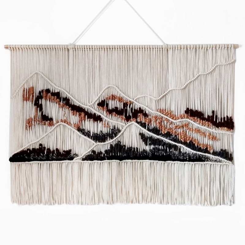 Гобелен ручная работа Wabi-Sabi II  Черный Терракотовый ivory ( слоновая кость ) в Костроме | Loft Concept 