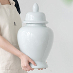 Ваза белая с крышкой однотонная Chinoiserie Ceramics варинант исполнения - 7 | Loft Concept в Костроме