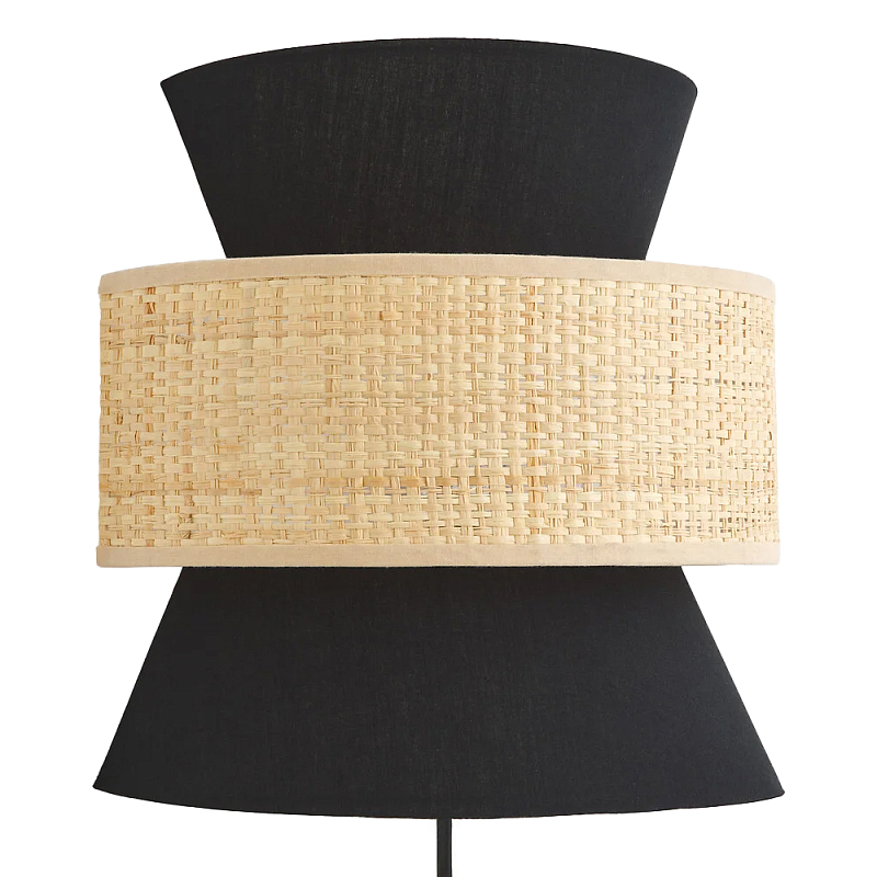 Бра с плетеным декором Bonnie Wicker Black Wall Lamp Черный Бежевый Бра с плетеным декором Bonnie Wicker Black Wall Lamp Черный Бежевый в Костроме | Loft Concept