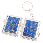 Зеркало брелок складное двухстороннее из натурального камня Лазурит Stone Mirrors варинант исполнения - 2 | Loft Concept в Костроме