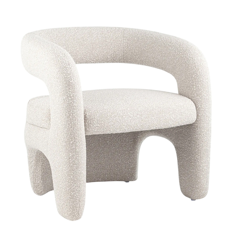 Кресло дизайнерское для лаунж зоны жемчужного цвета Pearl Lounge Белый в Костроме | Loft Concept 