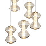 Люстра светодиодная с стеклянными волнообразными плафонами Amphora of Light варинант исполнения - 4 | Loft Concept в Костроме