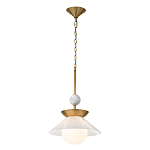 Подвесной светильник латунного цвета с конусовидным белым плафоном Quintiesse варинант исполнения - 3 | Loft Concept в Костроме