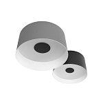 Потолочный светильник с 2-мя цилиндрическими абажурами серого и черного цвета Urban Dome варинант исполнения - 5 | Loft Concept в Костроме