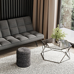 Пуф Three Gray в ткани букле серого цвета варинант исполнения - 4 | Loft Concept в Костроме