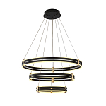 Люстра светодиодная с 3-мя плафонами в форме колец из акрила и алюминия с пультом для регулировки света Ring Horizontal Anthracite варинант исполнения - 7 | Loft Concept в Костроме