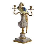 Подсвечникв образе попугая из фарфора с бронзовыми элементами Eden Garden варинант исполнения - 4 | Loft Concept в Костроме