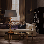 Настольная лампа на ажурном чугунном основании с серым абажуром Openwork Lamp варинант исполнения - 5 | Loft Concept в Костроме