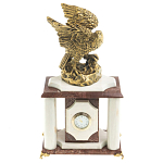 Часы настольные из натурального камня с декором в виде орла Eagle Stone Clock варинант исполнения - 1 | Loft Concept в Костроме