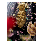 Ваза из фарфора черная с цветочной росписью и бронзовыми элементами Spring Garden варинант исполнения - 6 | Loft Concept в Костроме